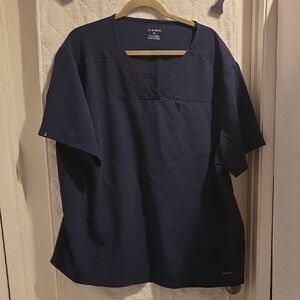 Jaanuu Men's V-Neck Scrub Top - Navy Blue